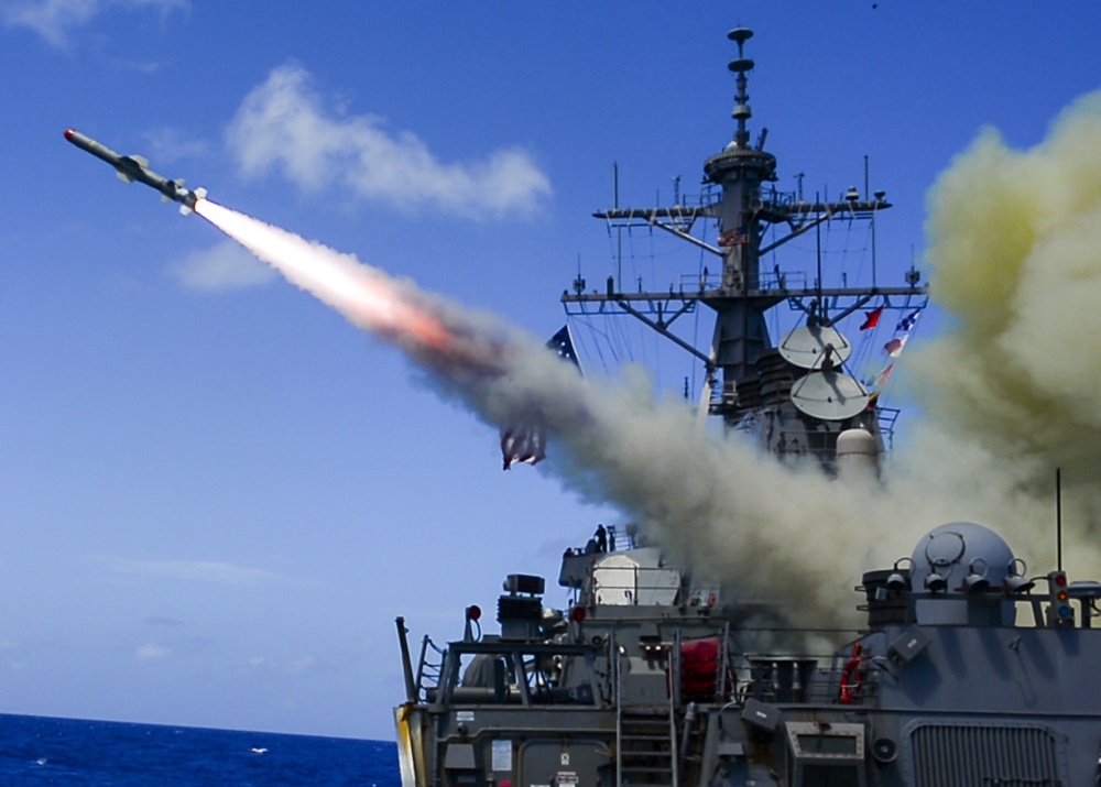 Harpoon missile live fire during Multi-Sail 2016