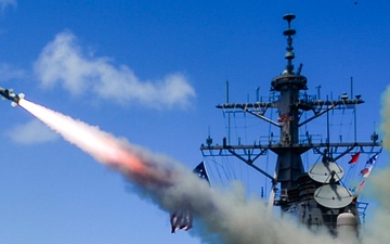 Harpoon missile live fire during Multi-Sail 2016