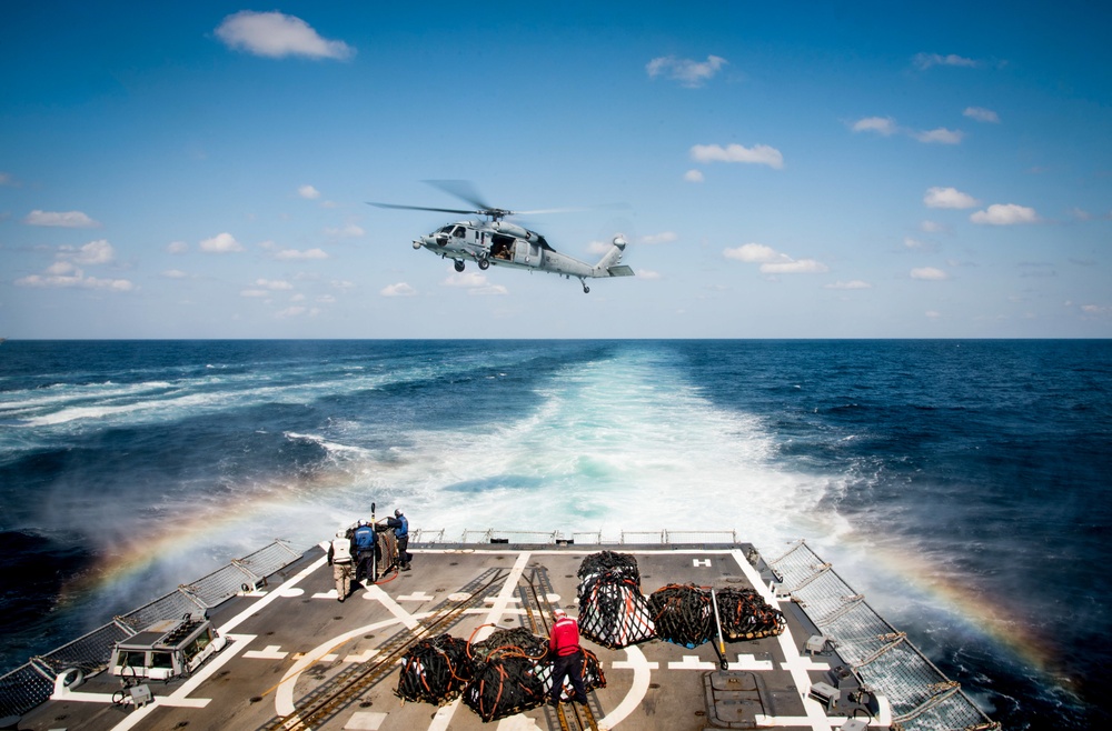 Vertical replenishment at sea