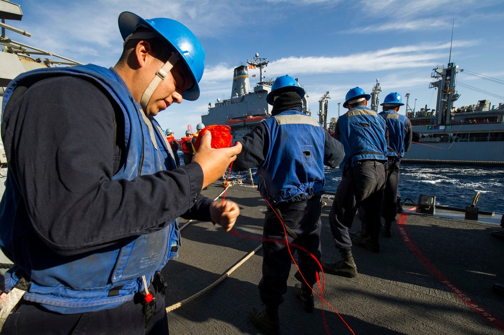 USS Gonzalez replenishment at sea