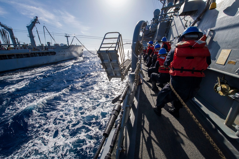 USS Gonzalez replenishment at sea