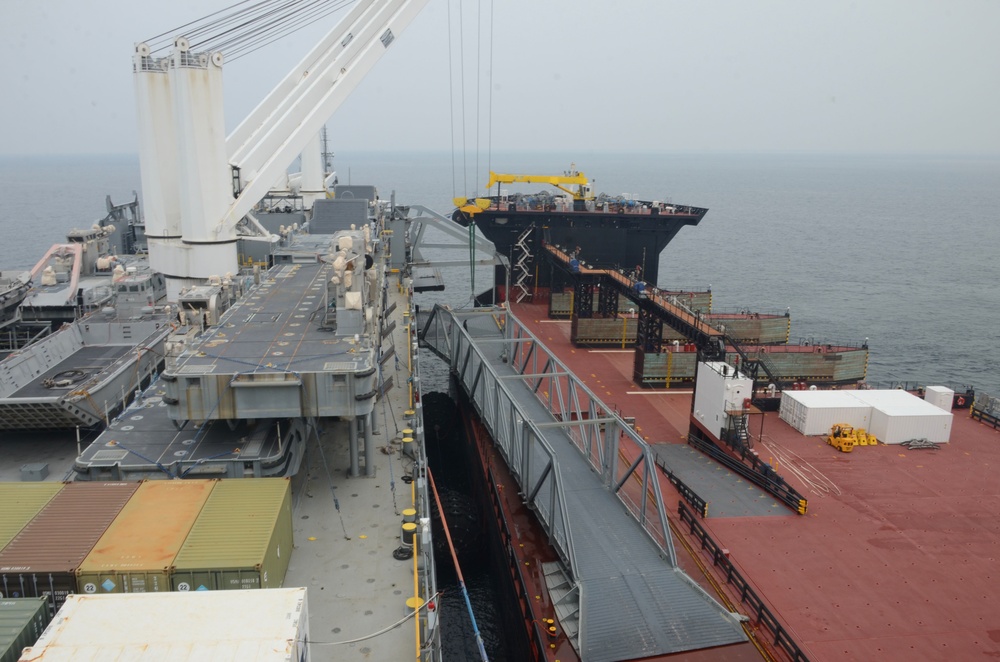 MSC’s USNS Stockham and USNS Montford Point perform 'skin-to-skin' maneuver