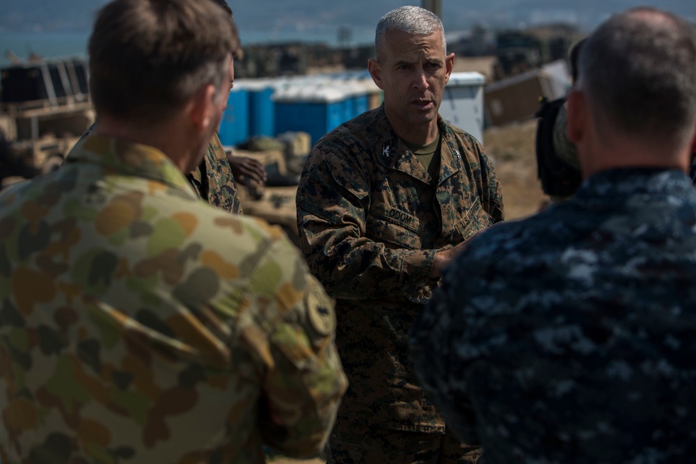 Col. Odom greets foreign forces at Dogu Beach