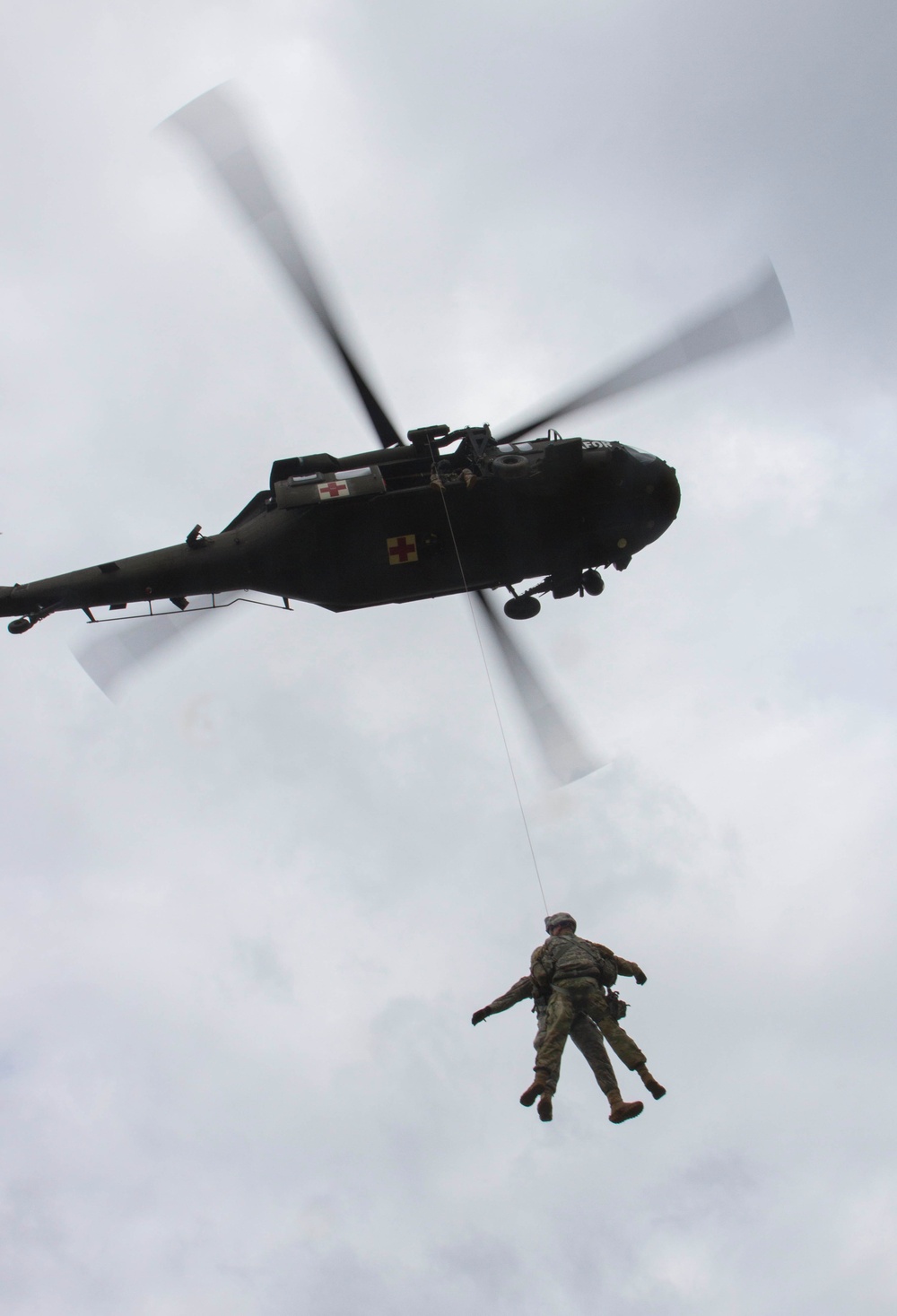 Infantrymen take to the sky during medevac training in Kosovo