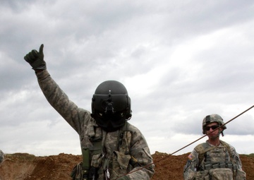 Infantrymen take to the sky during medevac training in Kosovo