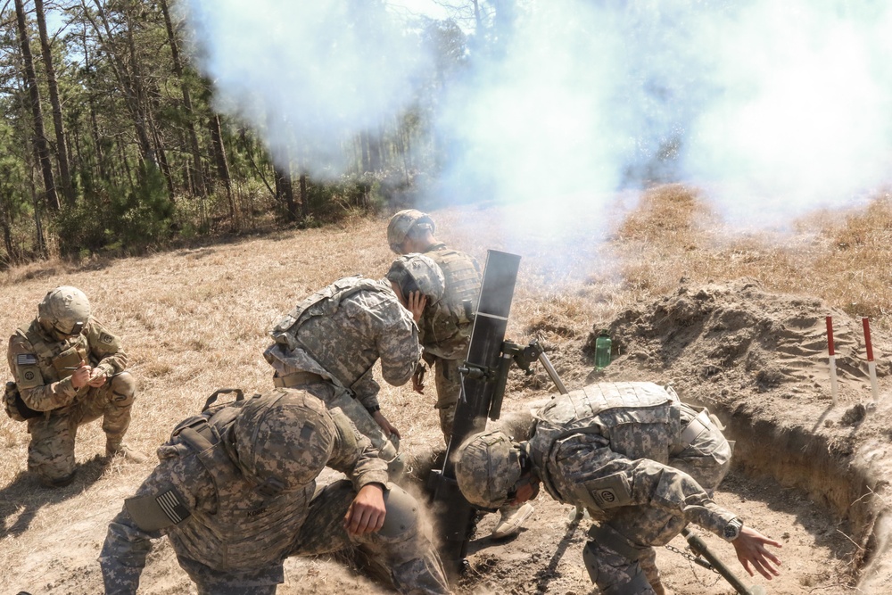 Paratroopers blast mortars for exercise