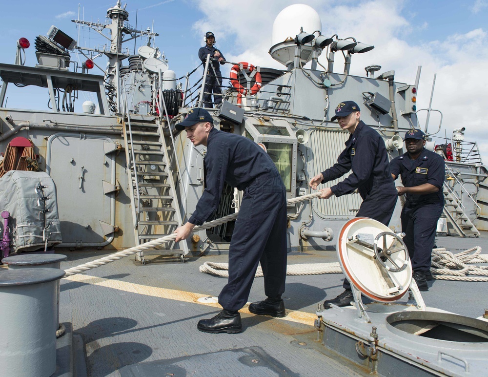 USS Stout gets underway
