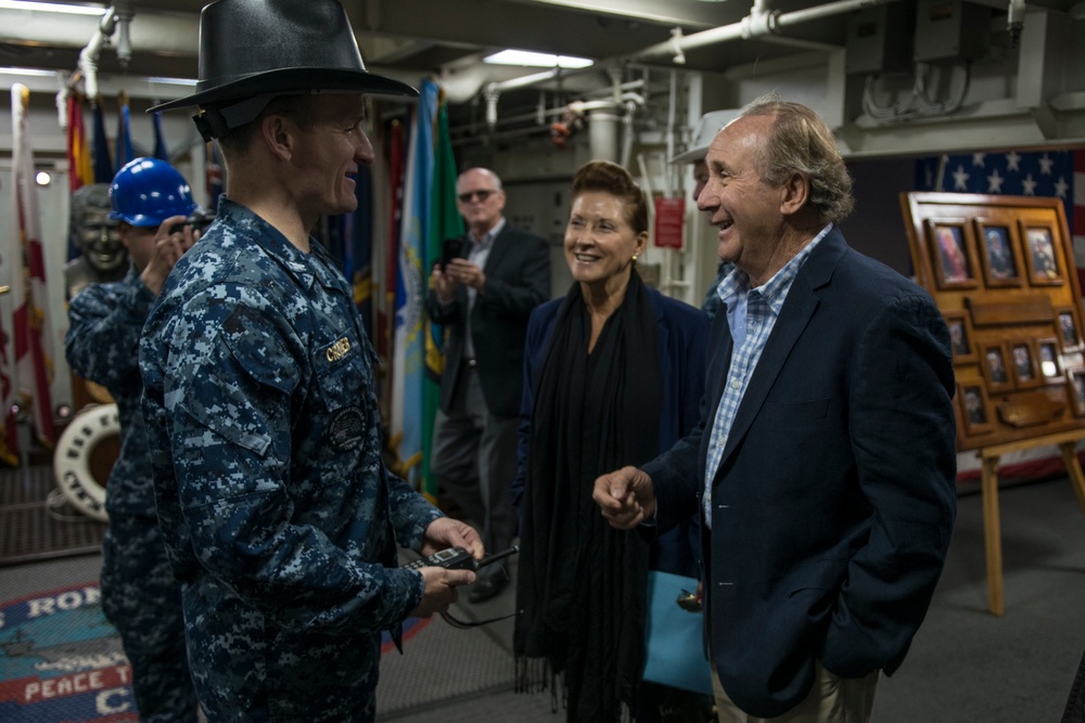 Michael Reagan visits USS Ronald Reagan