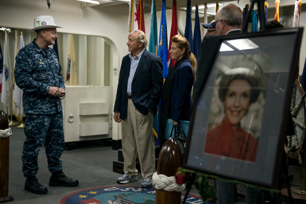 Michael Reagan visits USS Ronald Reagan