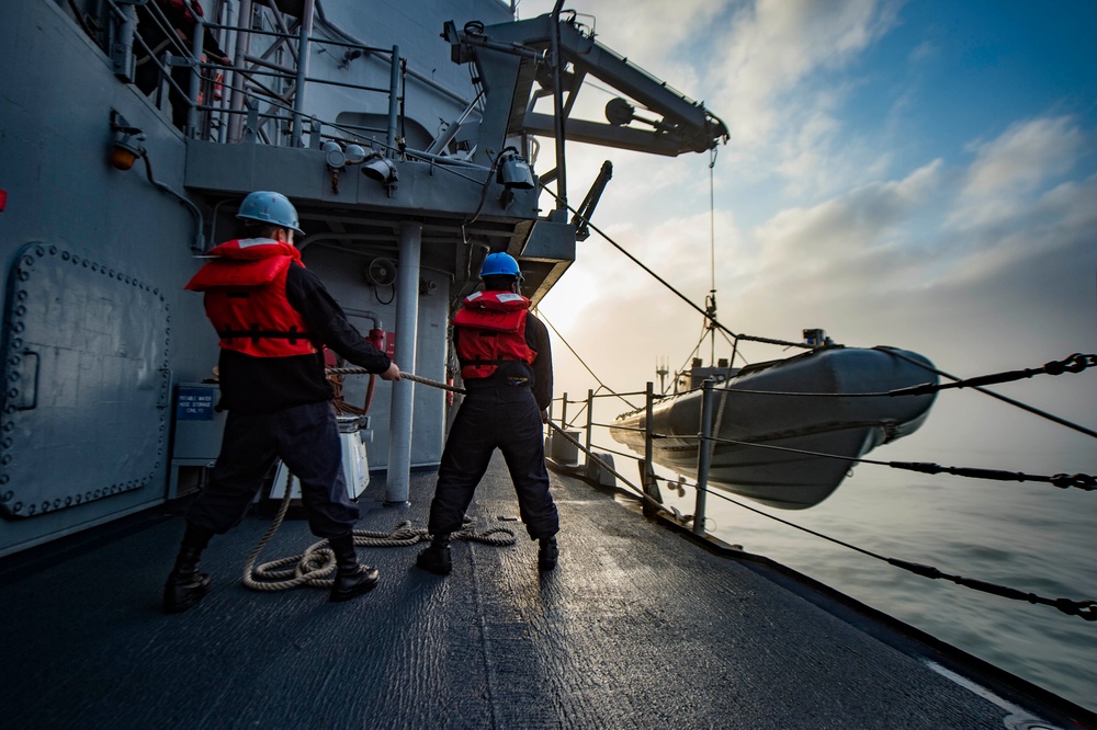 RHIB lowered