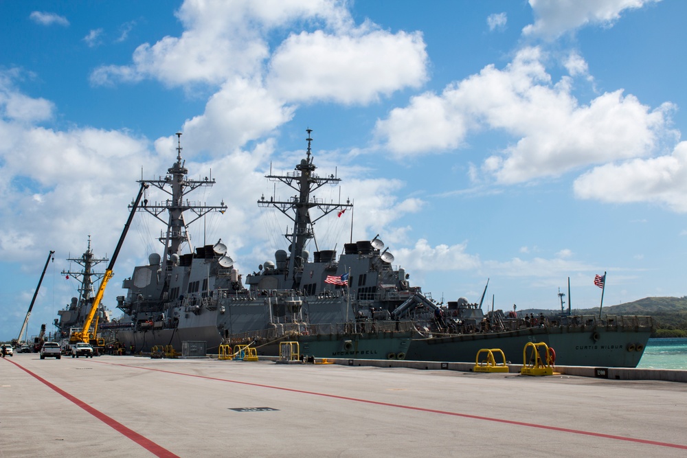 Naval Base Guam hosts US/Japanese ships for Multi-sail 2016