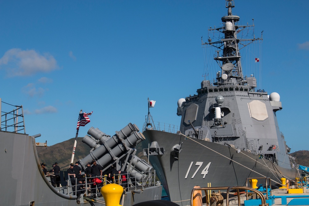 Naval Base Guam hosts US/Japanese ships for Multi-sail 2016