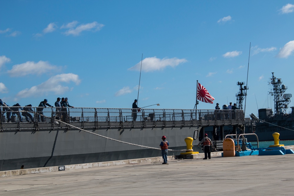 Naval Base Guam hosts US/Japanese ships for Multi-sail 2016