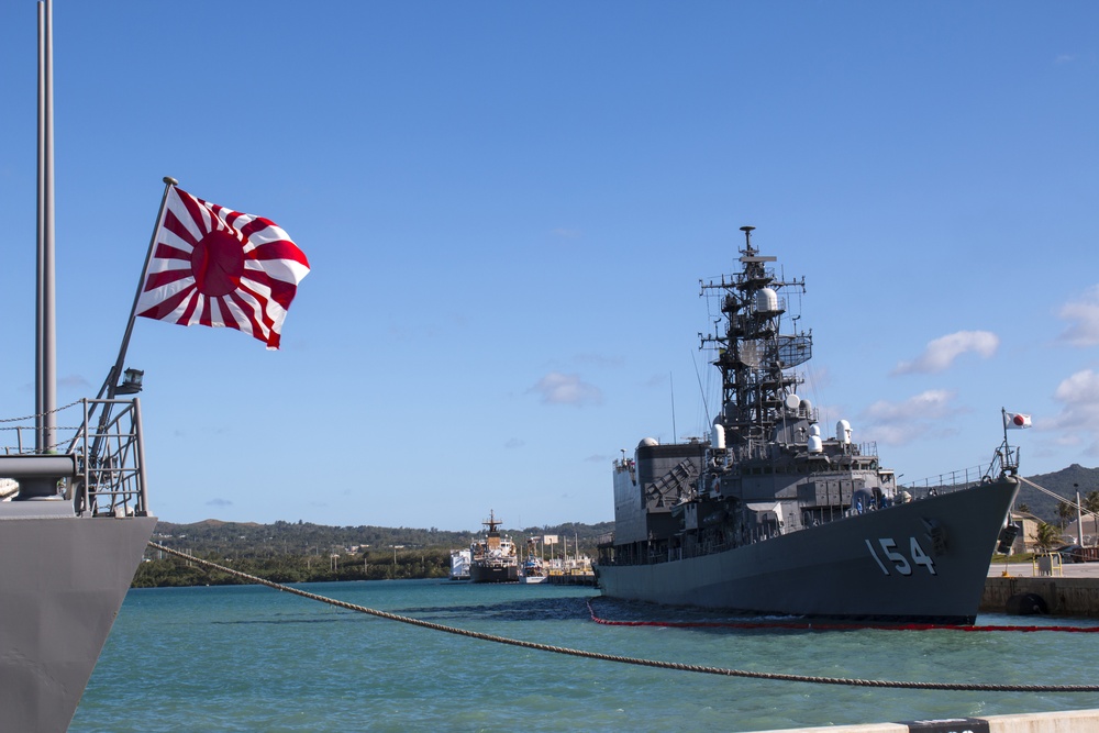 Naval Base Guam hosts US/Japanese ships for Multi-sail 2016