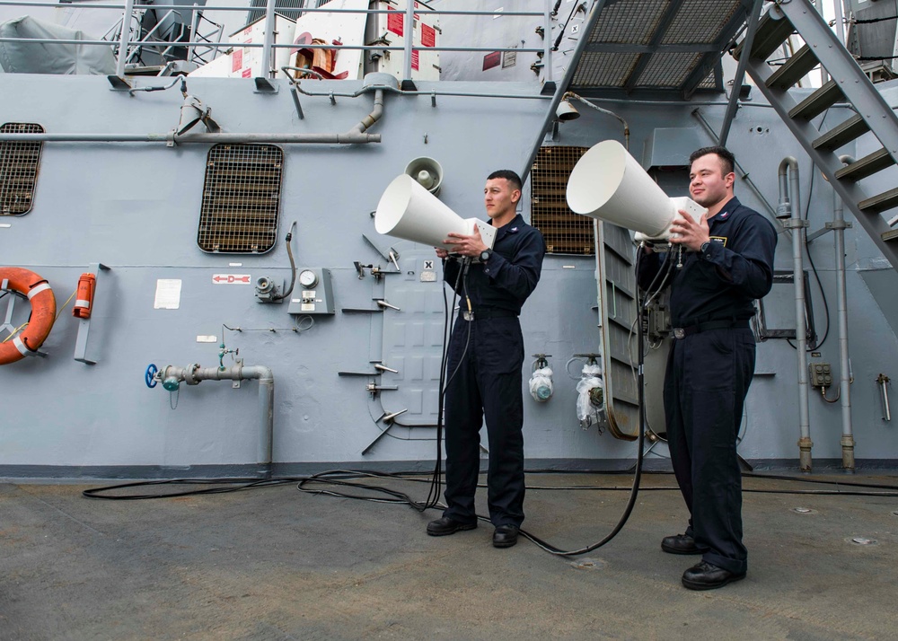 USS Stout Telemetry Horn Antennas Test