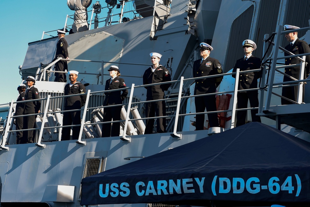 USS Carney pulls into Rota, Spain