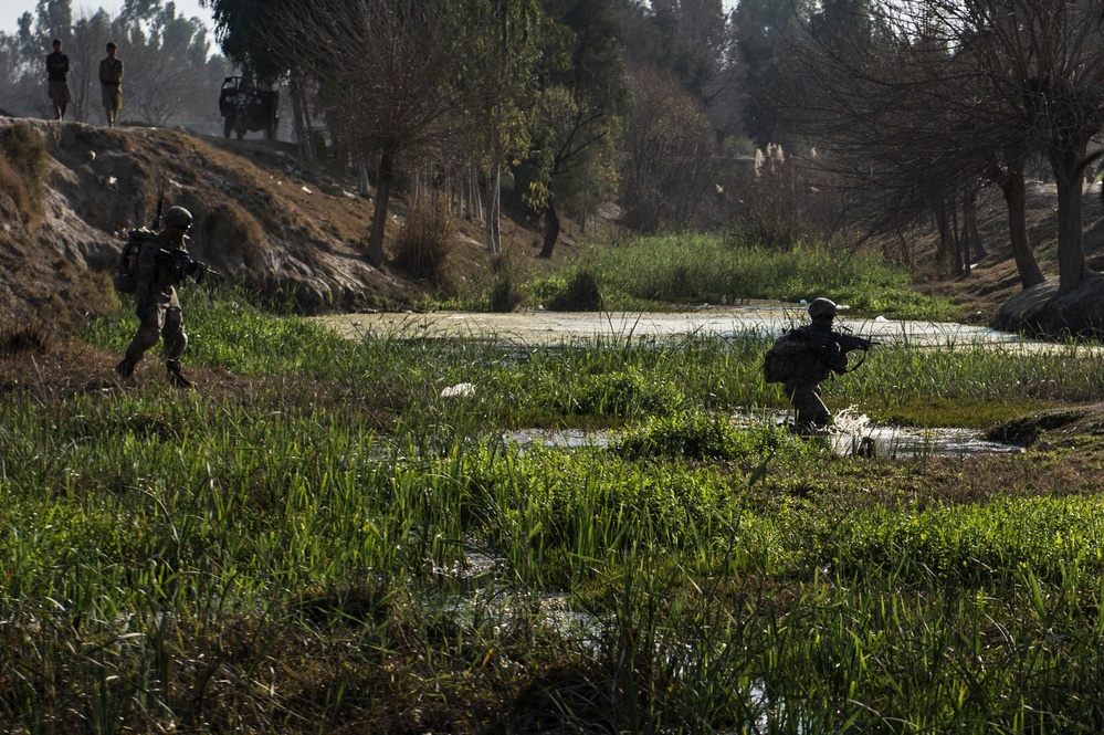 10th Mountain Division soldiers go on dismounted patrol