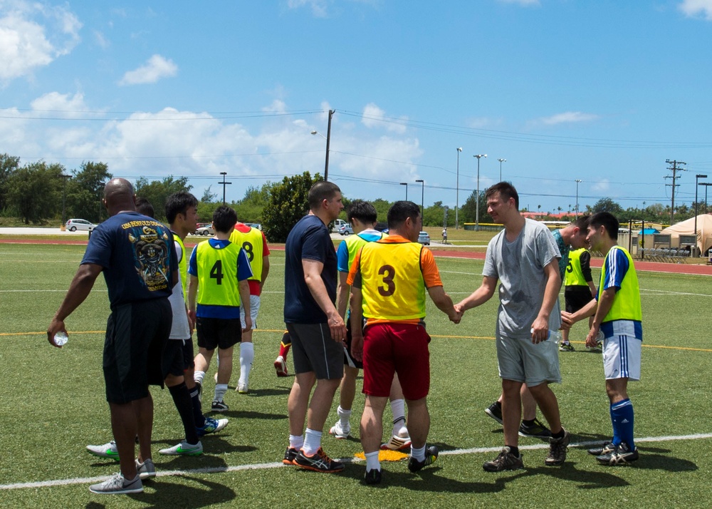 USS Benfold soccer match