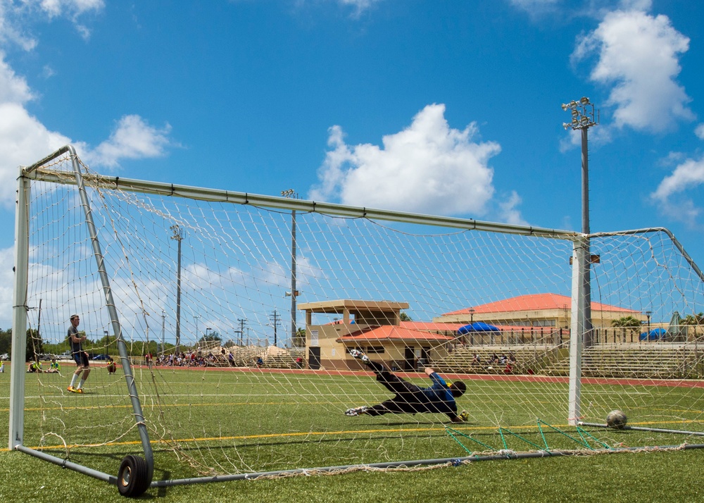 USS Benfold soccer match