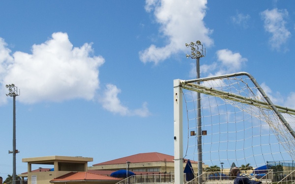 USS Benfold soccer match