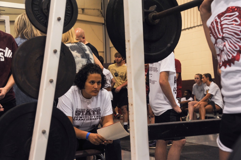 Maxwell Airmen support local high school powerlifting meet