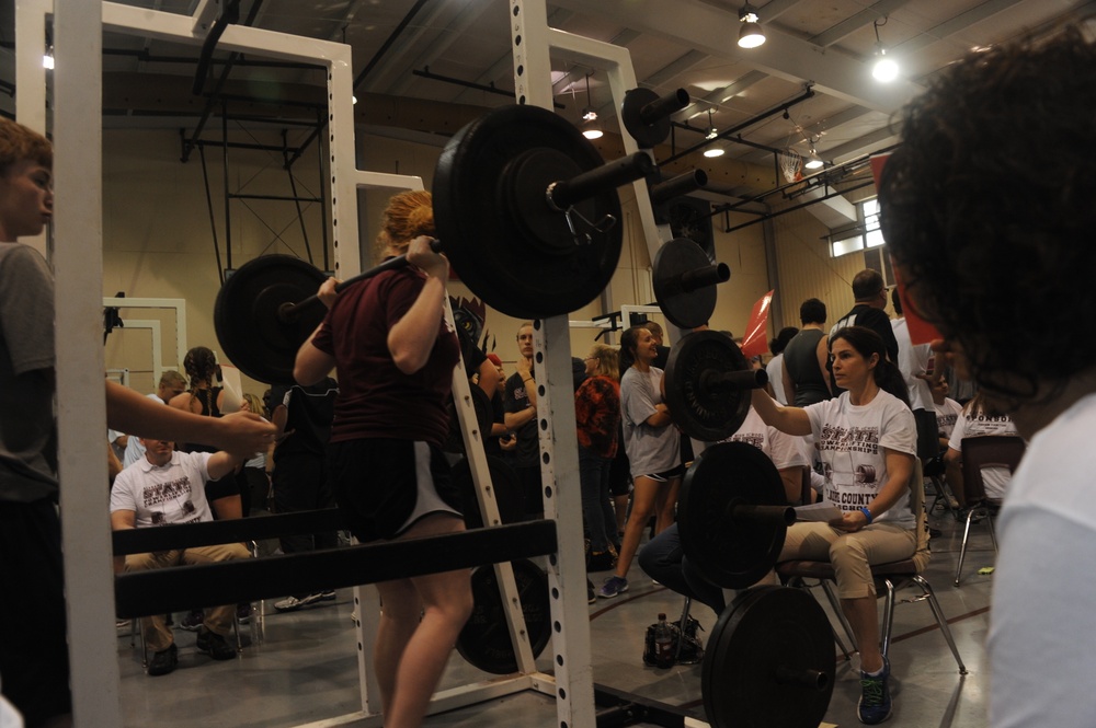 Maxwell Airmen support local high school powerlifting meet