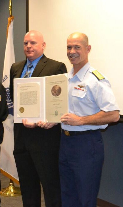 Coast Guard presents Certificate of Valor to Lakeside, Oregon firefighter