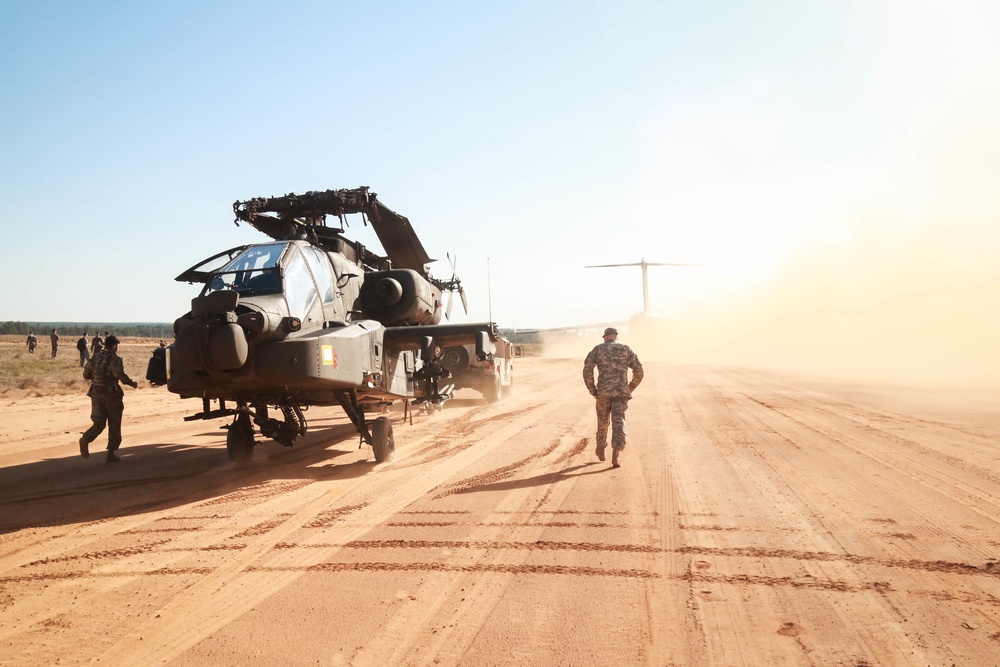 Dirt blowing from C-17