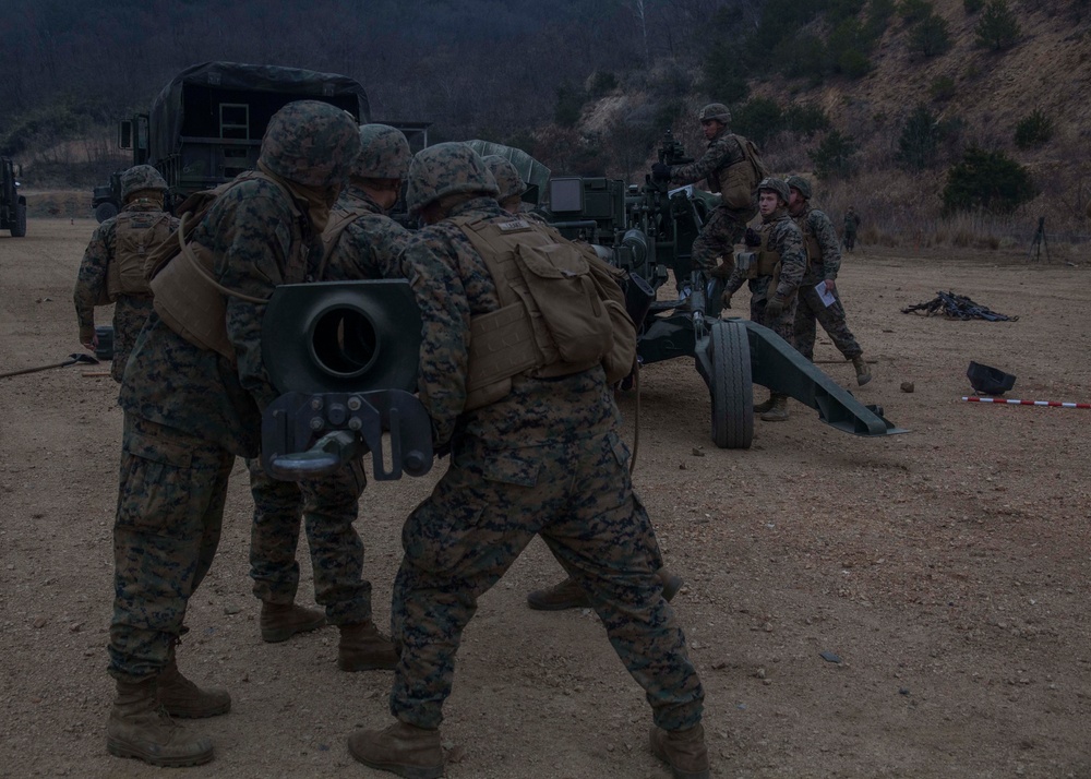 Artillery Sets up in Ssang Yong