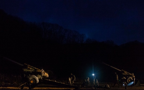 Artillery Sets up in Ssang Yong