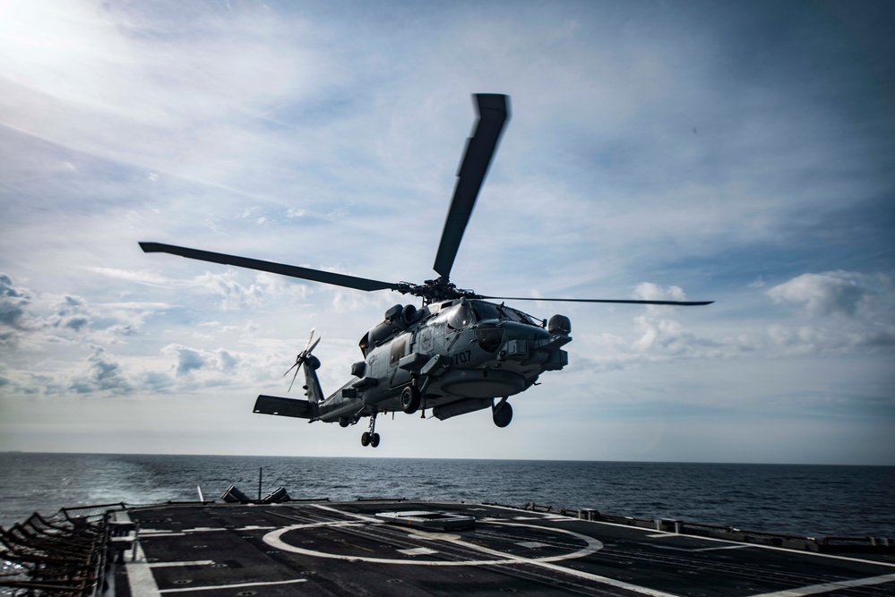 Flight operations aboard San Jacinto