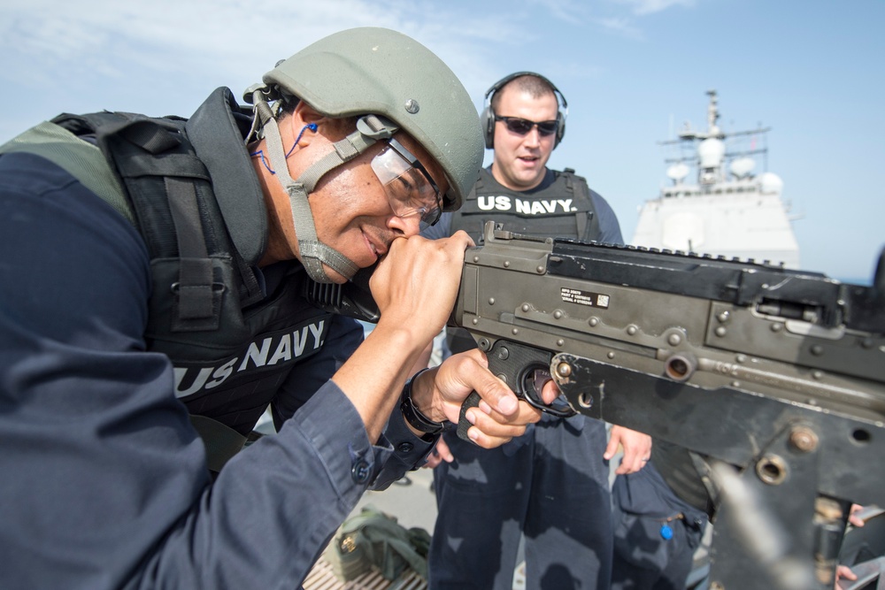 Live-fire qualification aboard USS Anzio