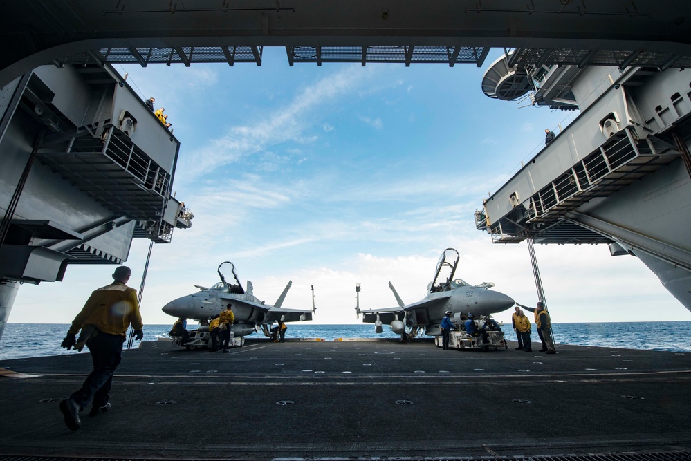 USS Dwight D. Eisenhower flight deck operations