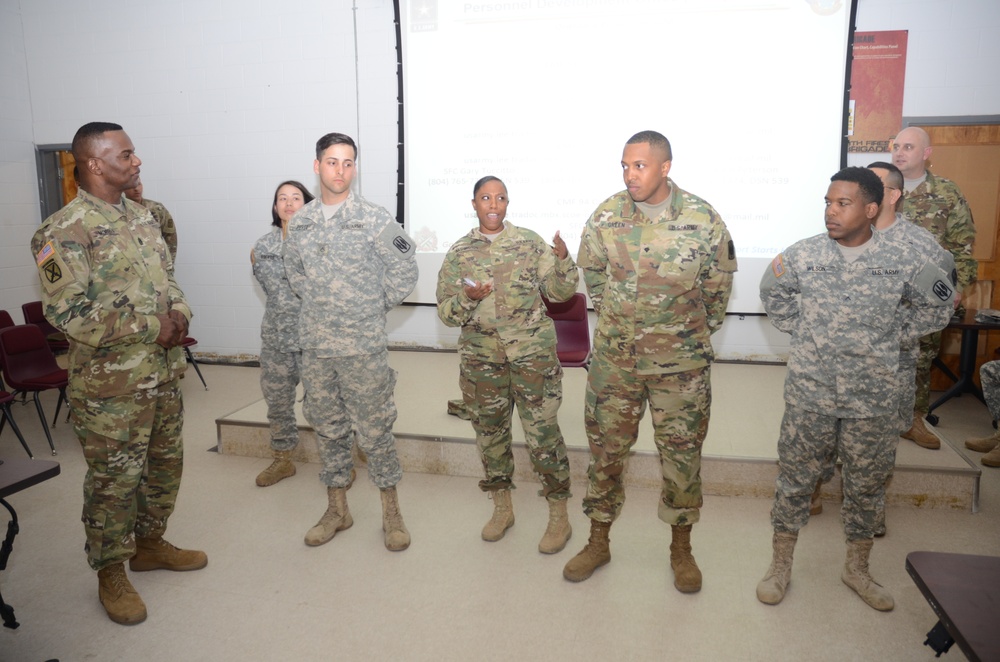 Ordnance Regimental CSM Visits 188th BSB