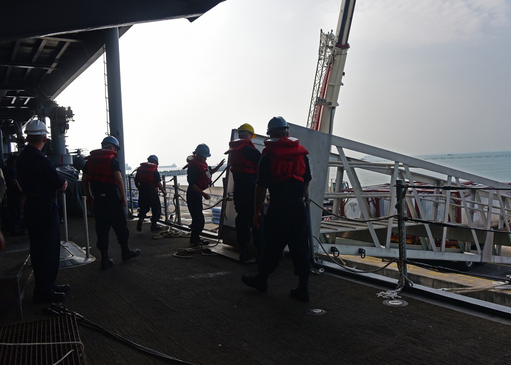 USS Blue Ridge operations in Singapore