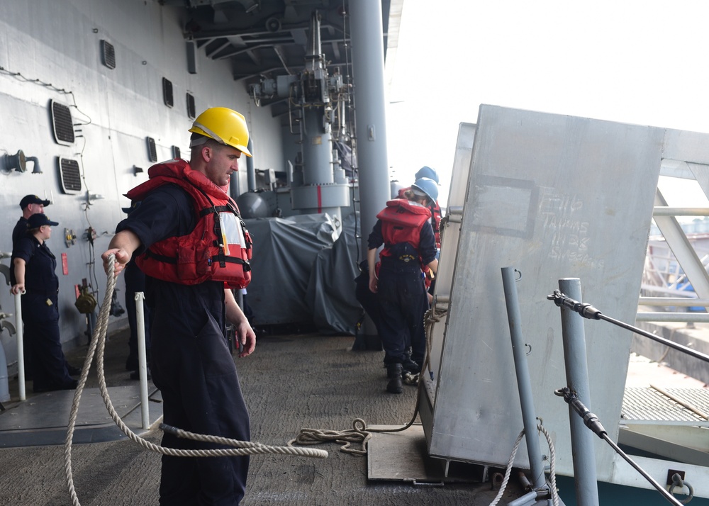 USS Blue Ridge operations in Singapore