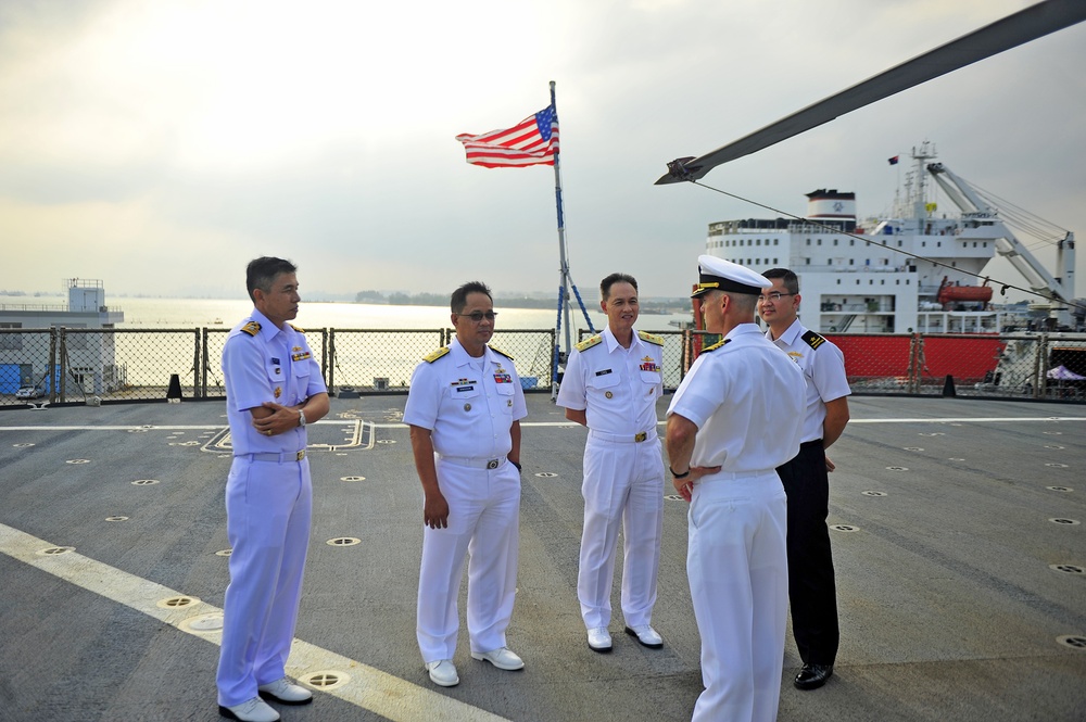 USS Blue Ridge operations in Singapore