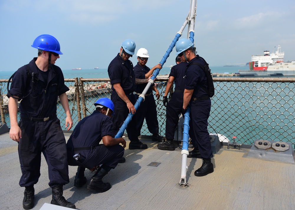 USS Blue Ridge operations in Singapore