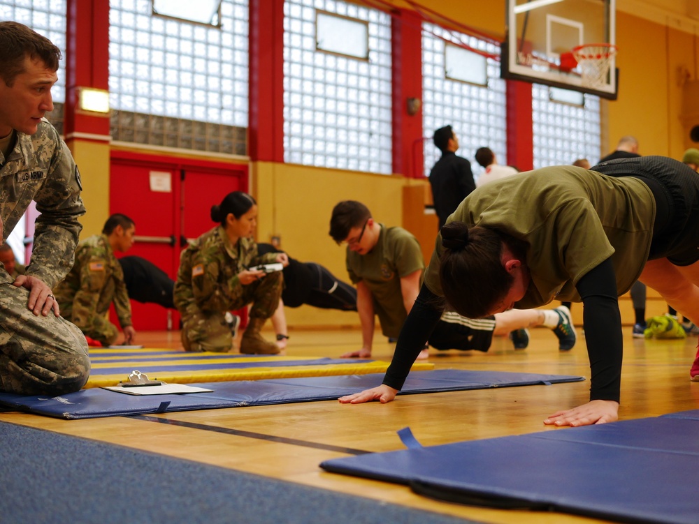 Candidates from allied nations undergo Army physical fitness test