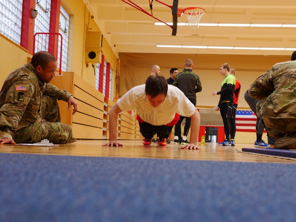 Candidates from allied nations undergo Army physical fitness test