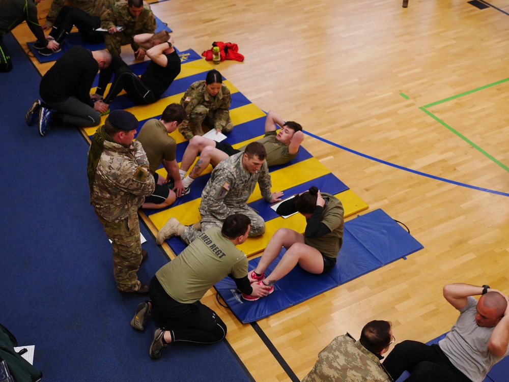 Candidates from allied nations undergo Army physical fitness test