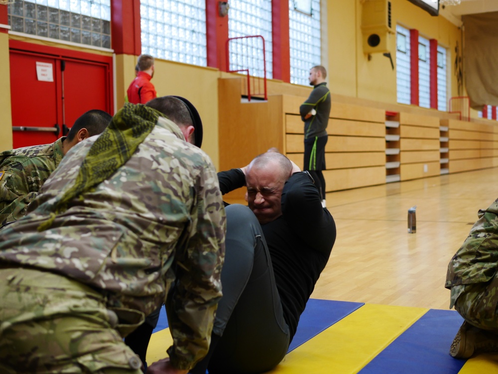 Candidates from allied nations undergo Army physical fitness test