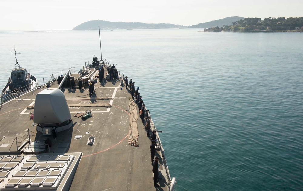 USS Porter departs Toulon, France