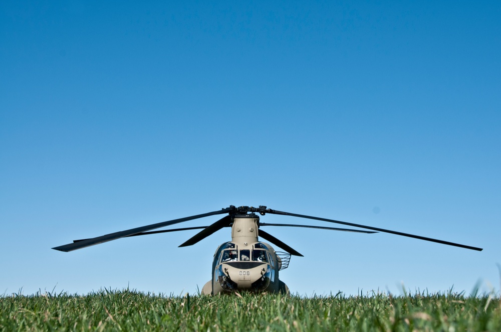 CH-47 Chinook sling load at 179th Airlift Wing