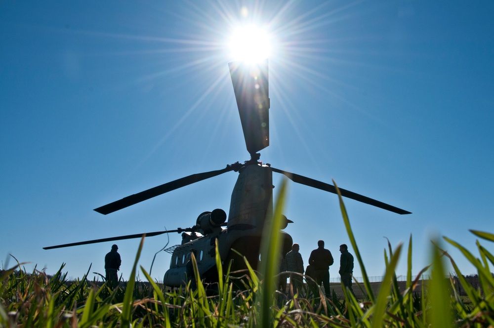 CH-47 Chinook sling load at 179th Airlift Wing