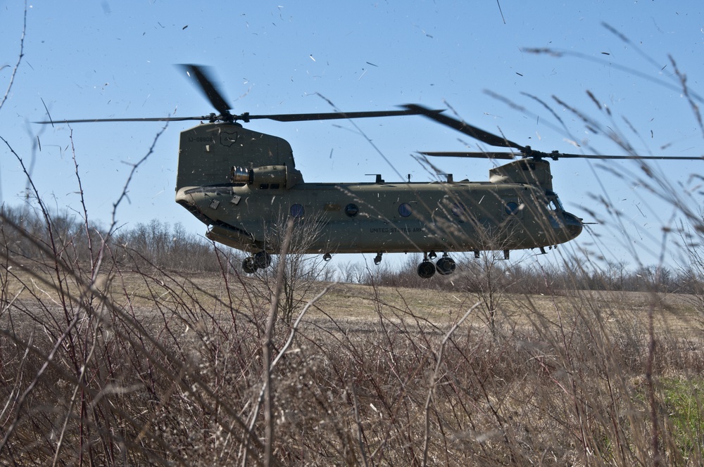 CH-47 Chinook sling load at 179th Airlift Wing