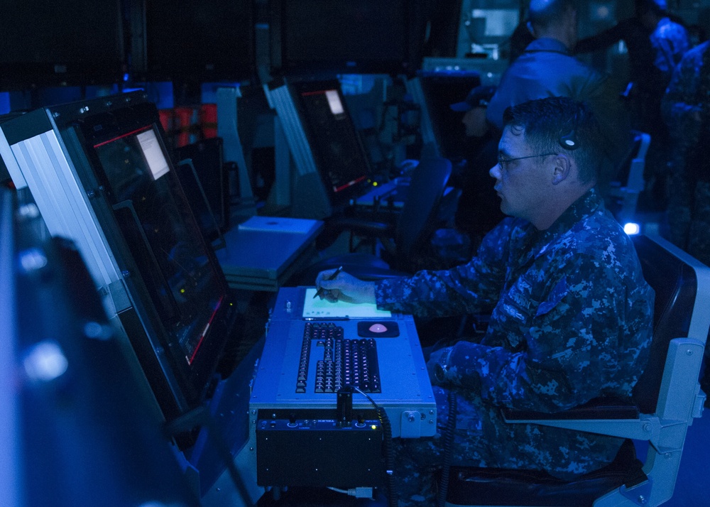 USS Carl Vinson air traffic control center