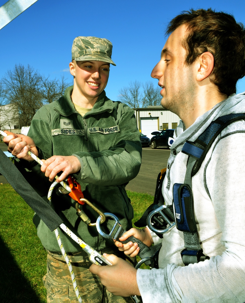 Guardsmen help students climb tower to success