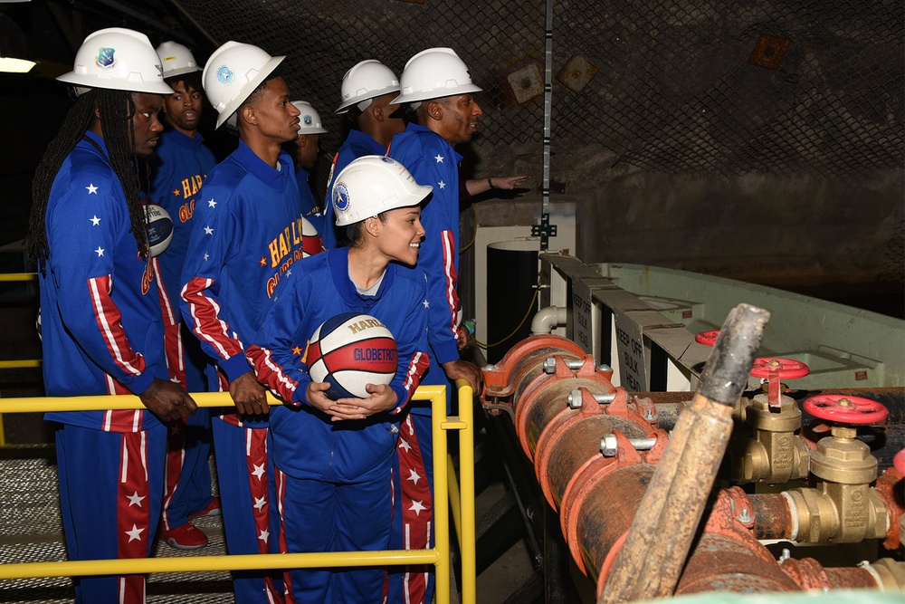 Harlem Globetrotters visit Cheyenne Mountain Air Force Station