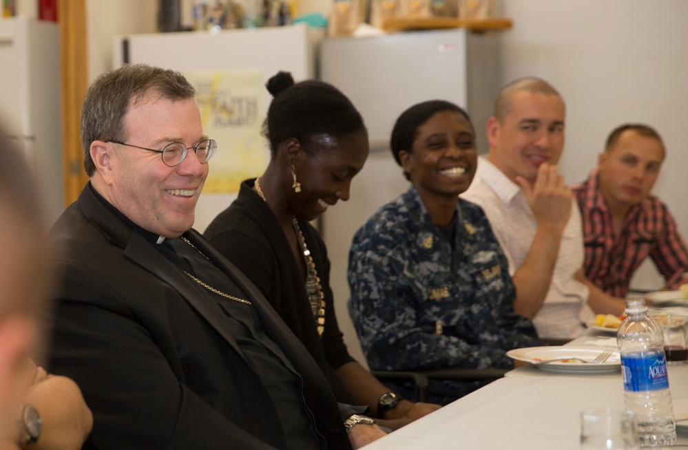 Bishop Buckon visits Combat Center